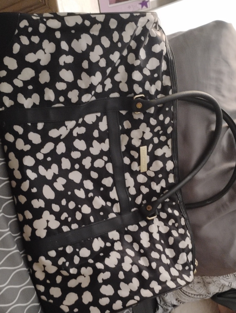 Isaac Mirahi.Black and White Printed Weekend And Tote Bag - Women Bags